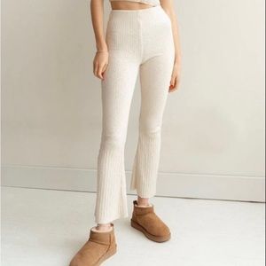 Urban Outfitters Rosie Ribbed High Waisted Flare Pants
